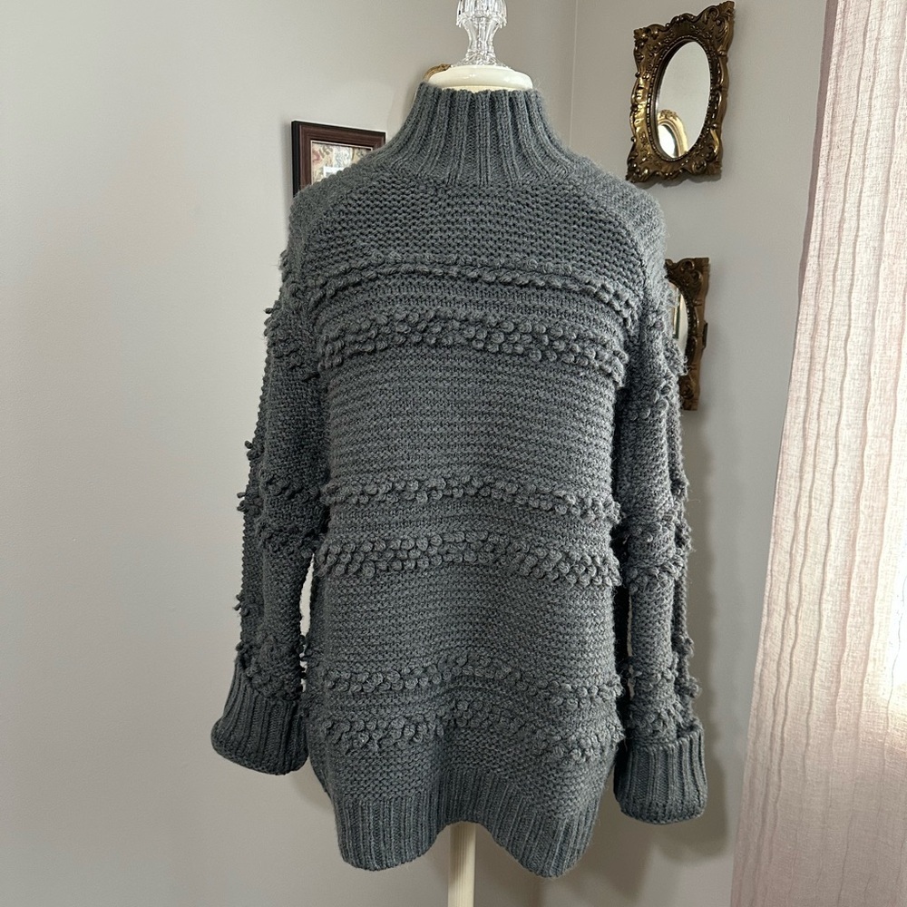 Philosophy Charcoal Chunky Knit Mock Neck Sweater